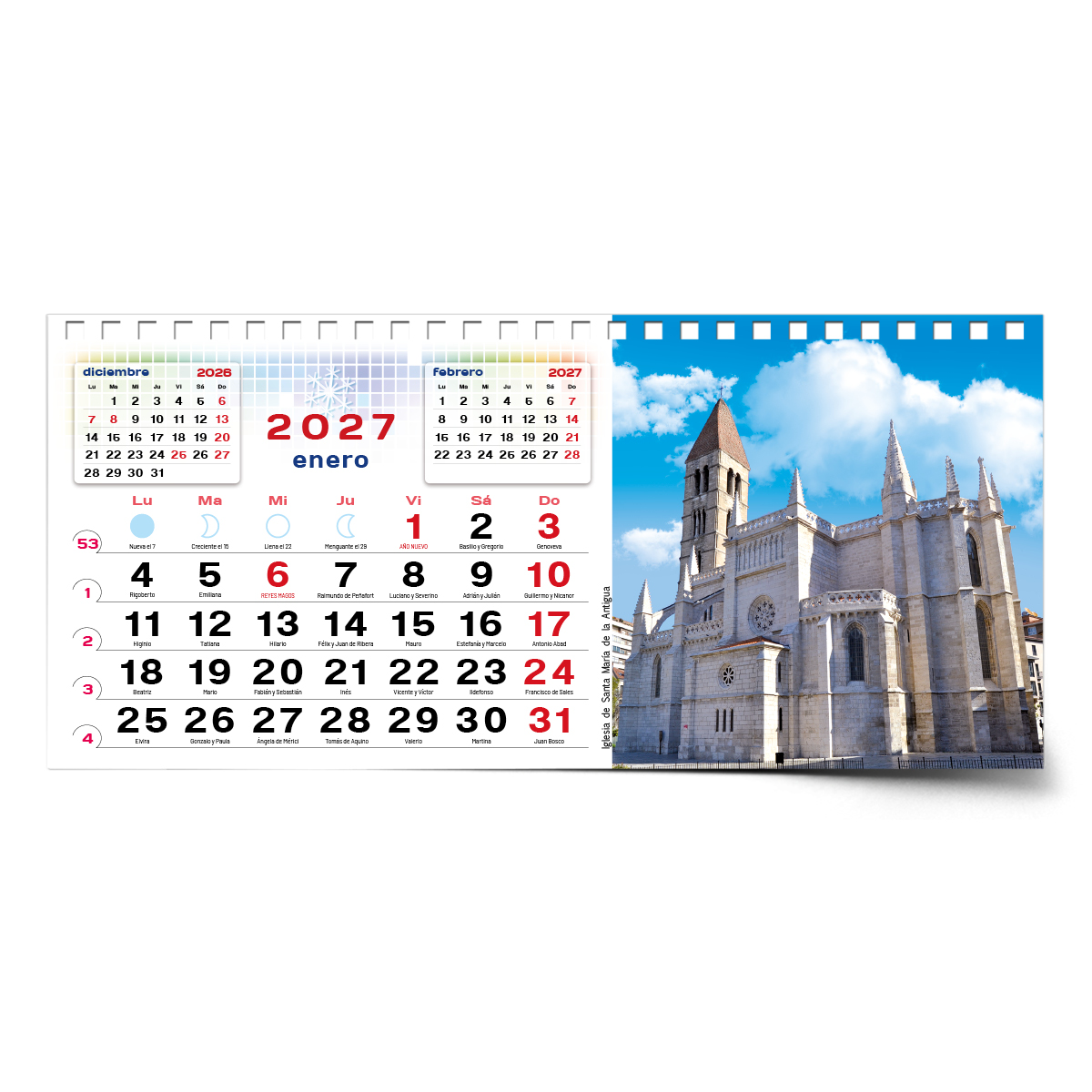 Calendario de mesa con wire-O W-220 UN PASEO POR VALLADOLID - Imagen 5