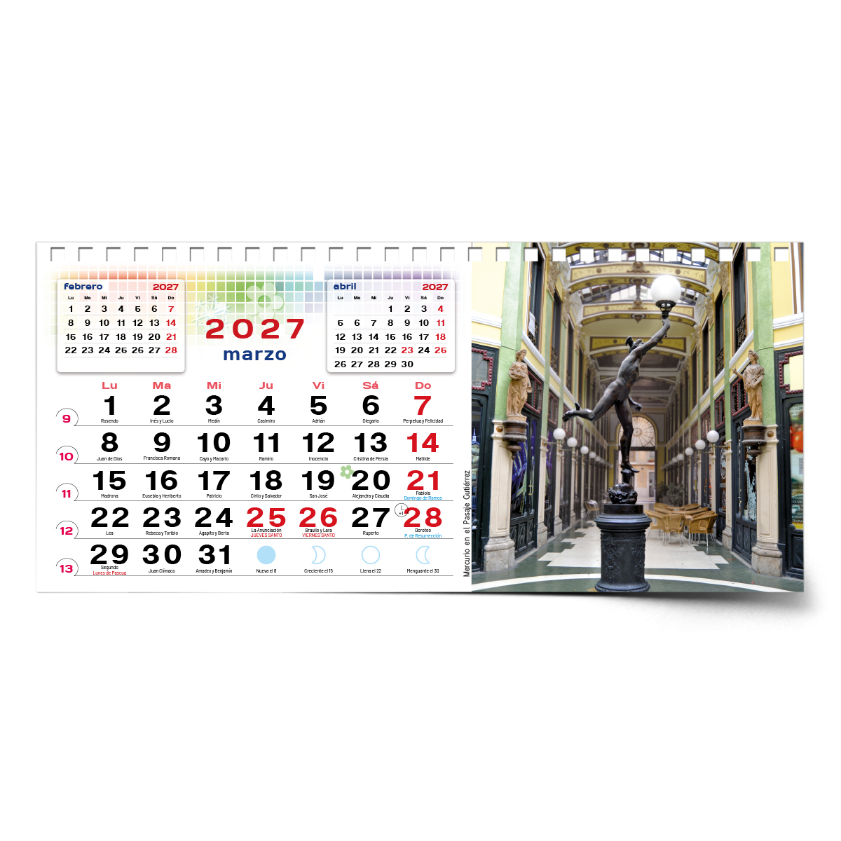 Calendario de mesa con wire-O W-220 UN PASEO POR VALLADOLID - Imagen 7
