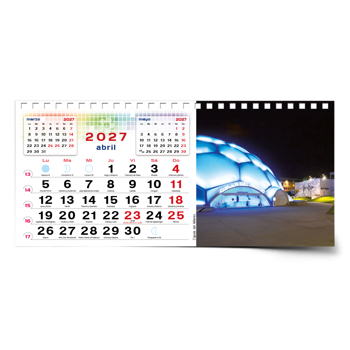 Calendario de mesa con wire-O W-220 UN PASEO POR VALLADOLID - Imagen 8