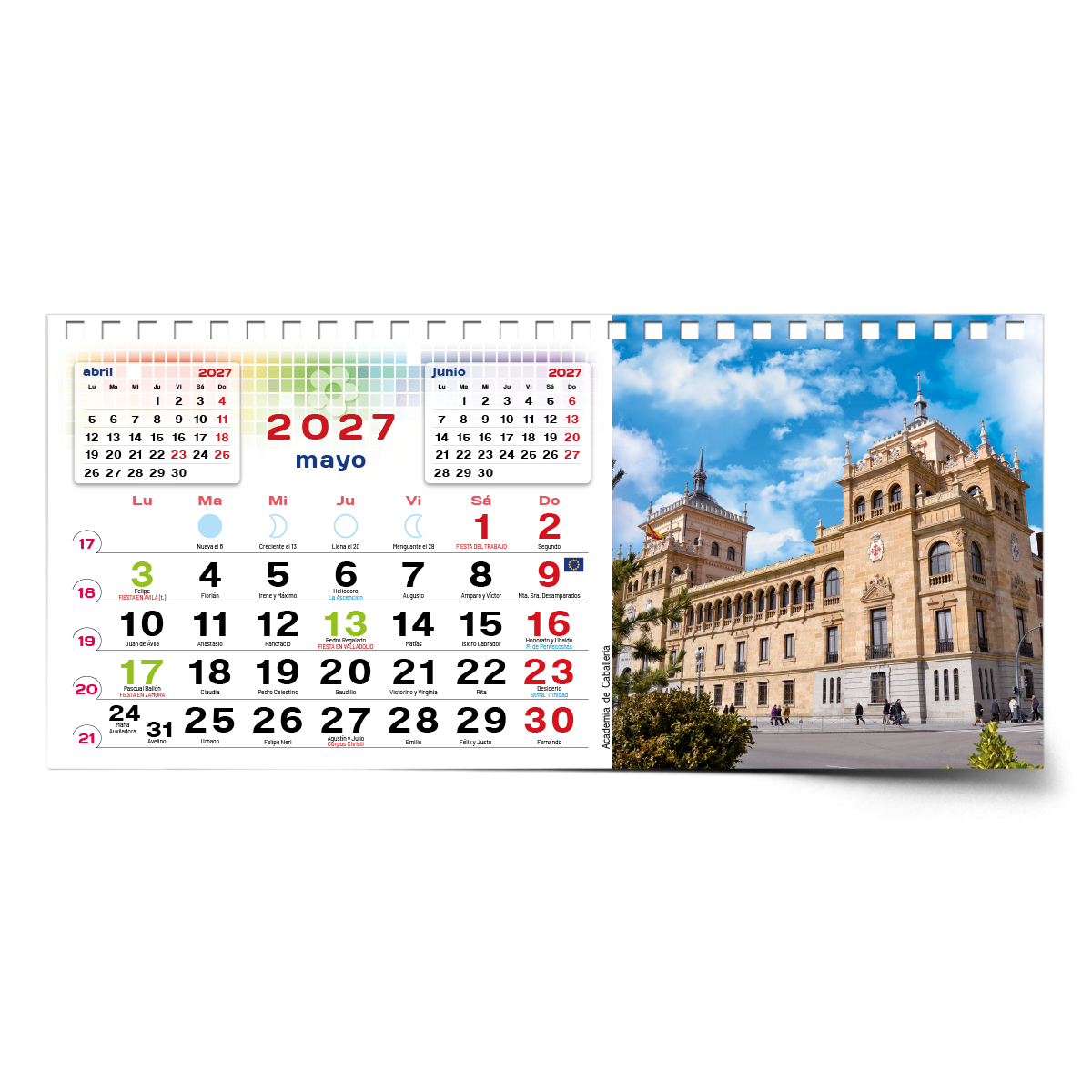 Calendario de mesa con wire-O W-220 UN PASEO POR VALLADOLID - Imagen 9