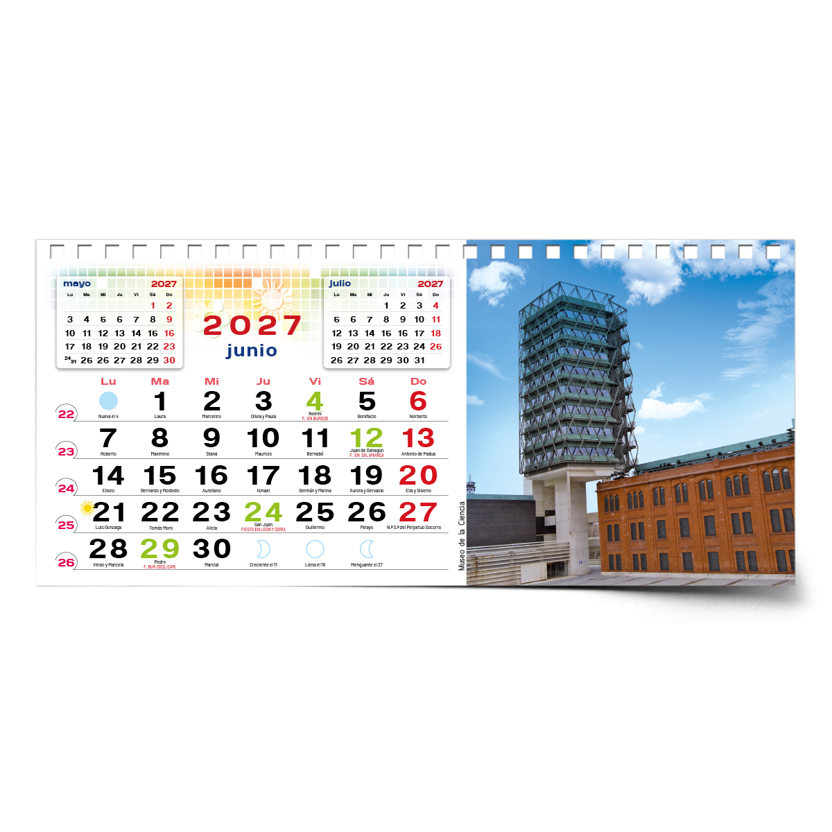 Calendario de mesa con wire-O W-220 UN PASEO POR VALLADOLID - Imagen 10