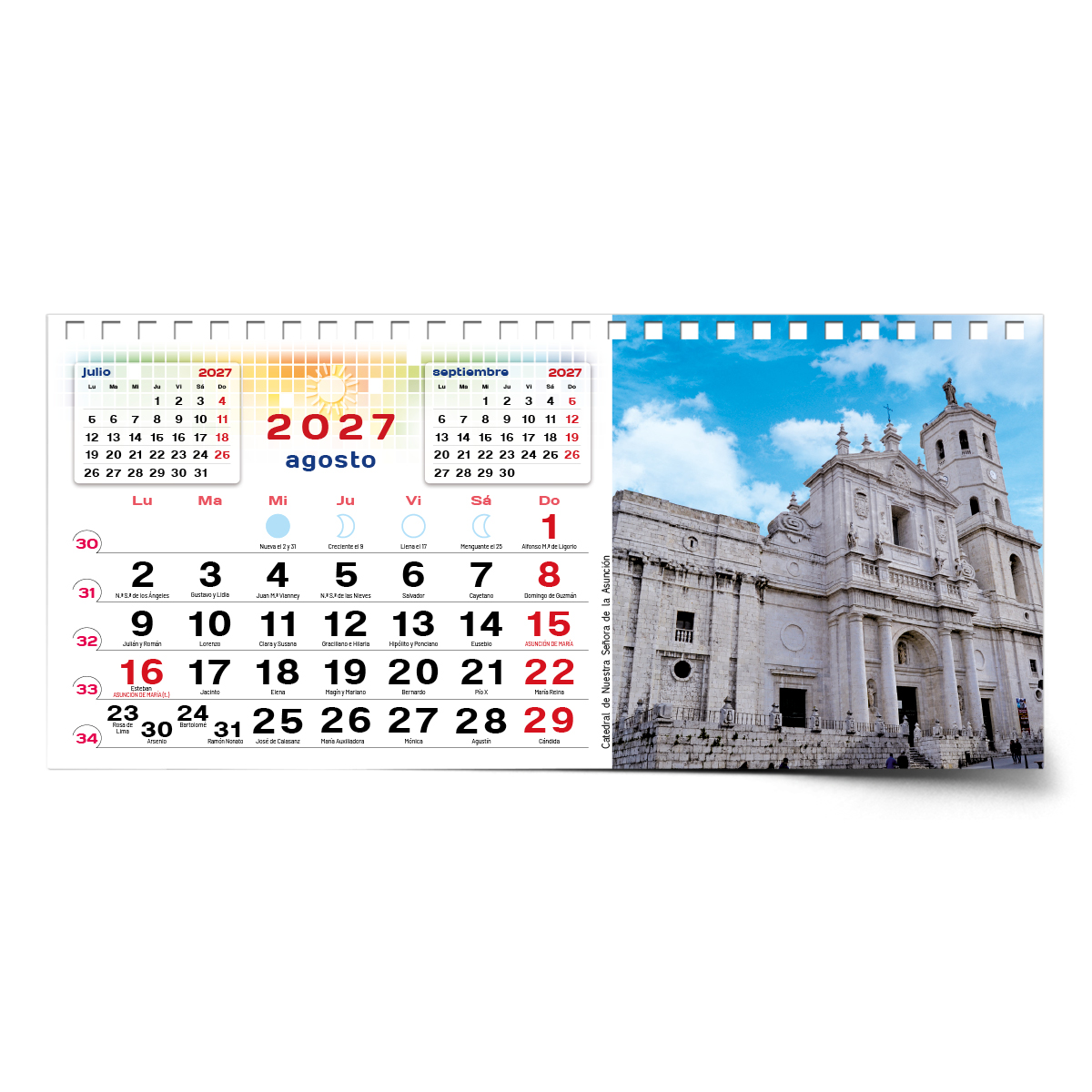 Calendario de mesa con wire-O W-220 UN PASEO POR VALLADOLID - Imagen 12