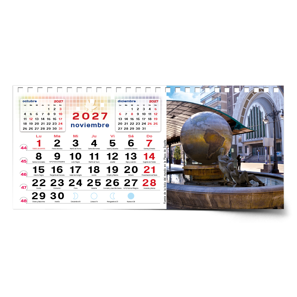Calendario de mesa con wire-O W-220 UN PASEO POR VALLADOLID - Imagen 15