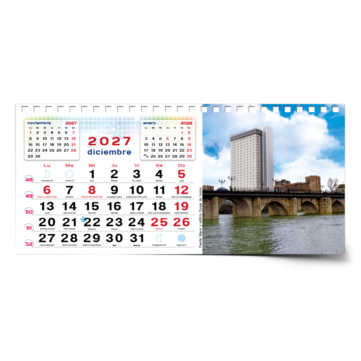 Calendario de mesa con wire-O W-220 UN PASEO POR VALLADOLID - Imagen 16