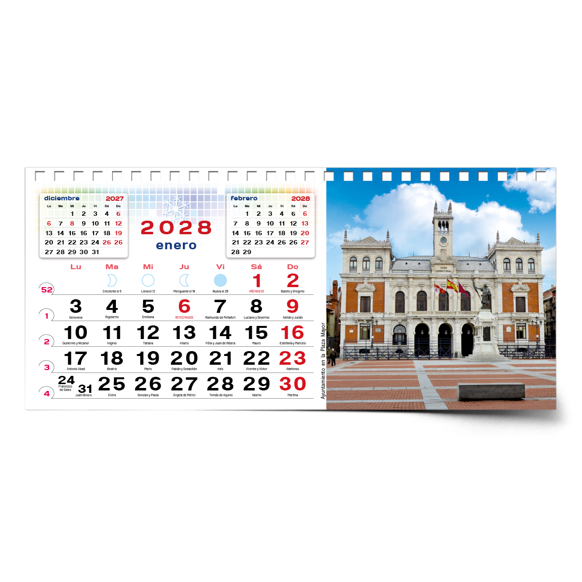 Calendario de mesa con wire-O W-220 UN PASEO POR VALLADOLID - Imagen 17