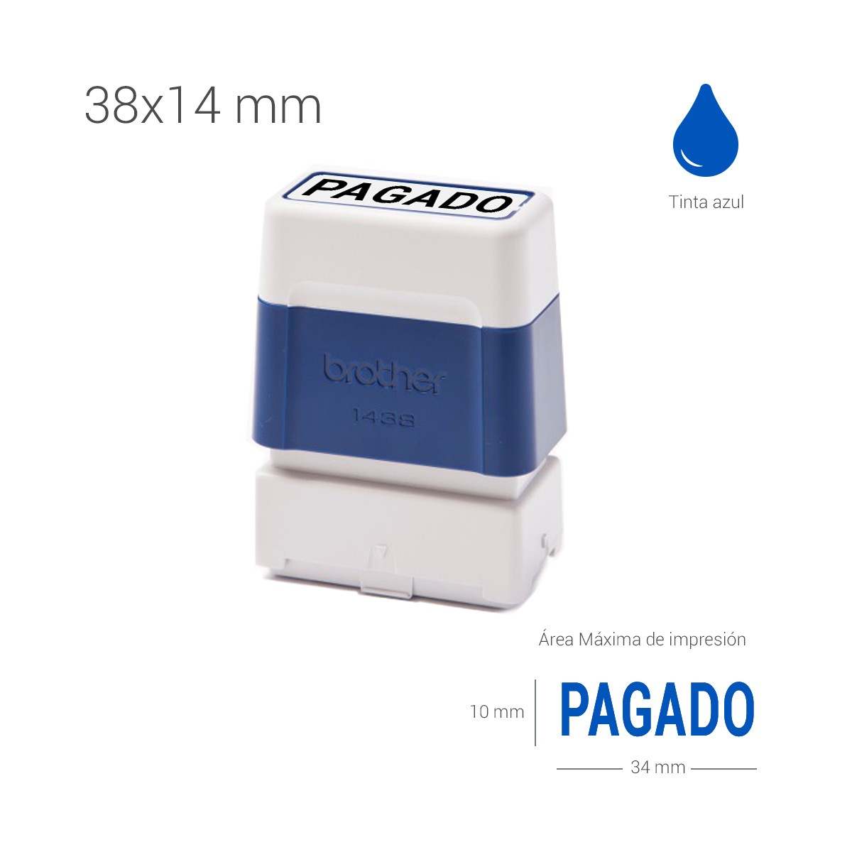Sello preentintado 14x38 mm