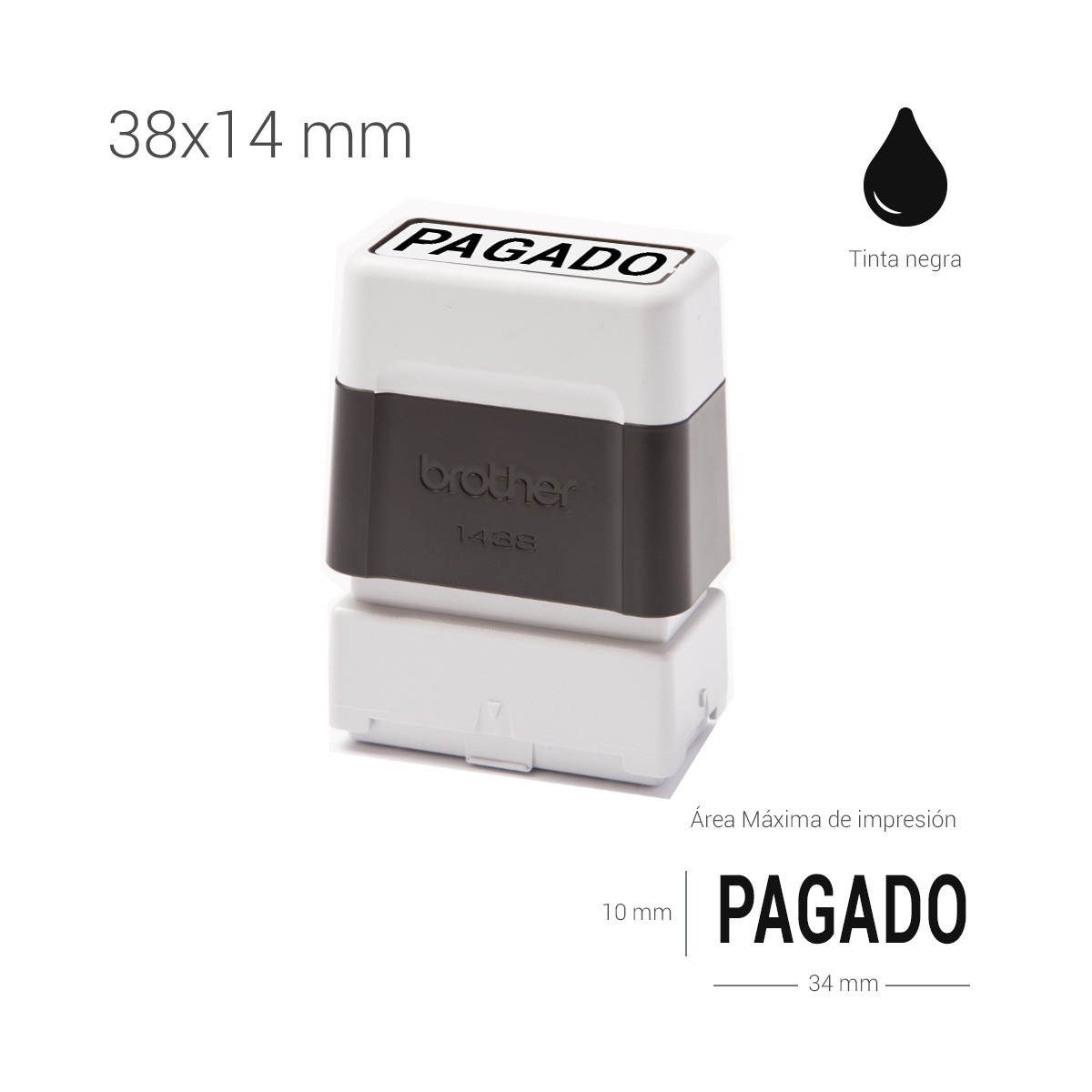 Sello preentintado 14x38 mm