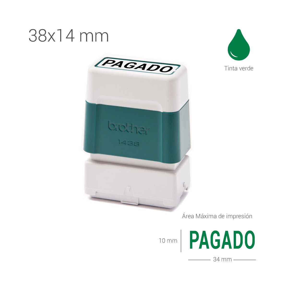 Sello preentintado 14x38 mm