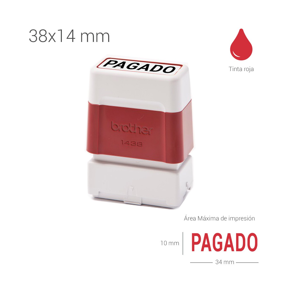 Sello preentintado 14x38 mm