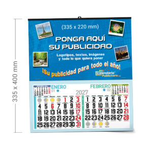 Calendario de pared con faldilla BIMENSUAL 335 mm