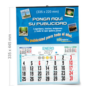 Calendario de pared con faldilla NOTAS 335 mm