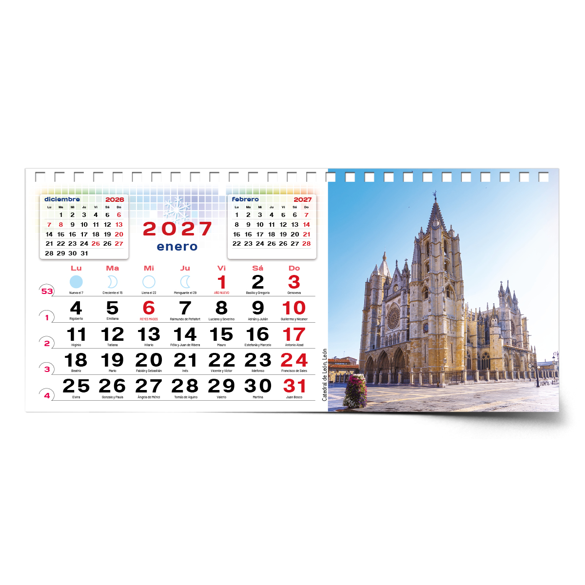 Calendario de mesa con wire-O W-220 LEÓN Y SUS RINCONES - Imagen 5