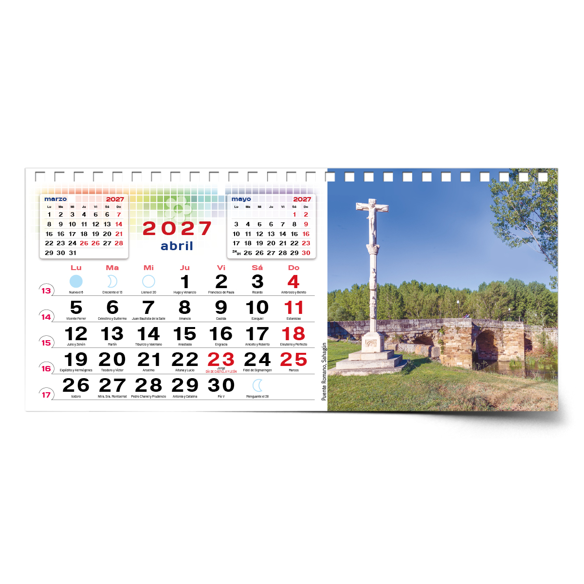 Calendario de mesa con wire-O W-220 LEÓN Y SUS RINCONES - Imagen 8