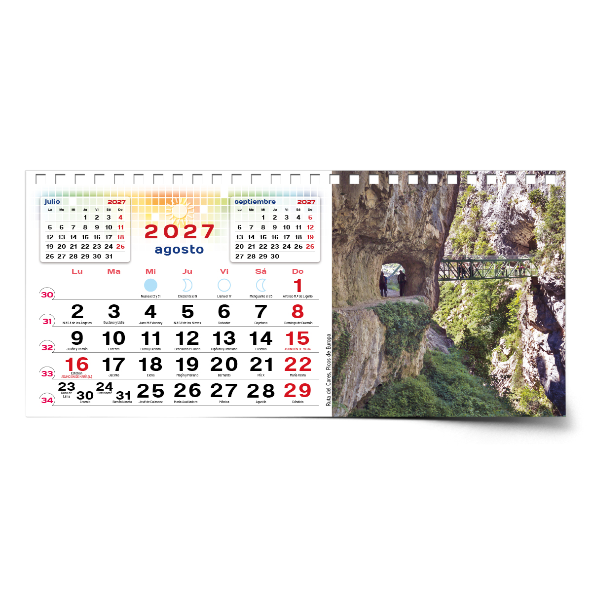 Calendario de mesa con wire-O W-220 LEÓN Y SUS RINCONES - Imagen 12