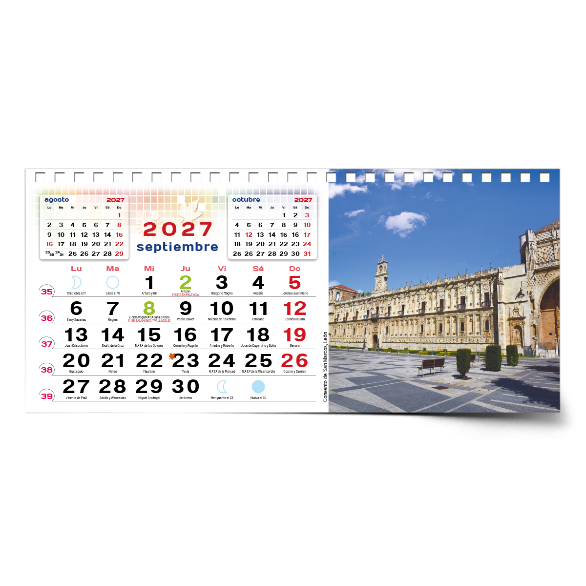 Calendario de mesa con wire-O W-220 LEÓN Y SUS RINCONES - Imagen 13