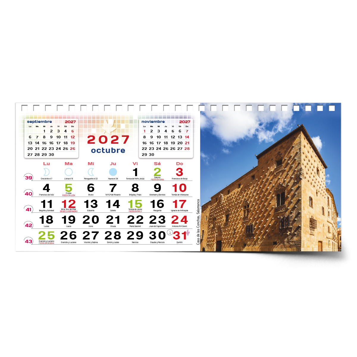 Calendario de mesa con wire-O W-220 SALAMANCA Y SUS RINCONES - Imagen 14