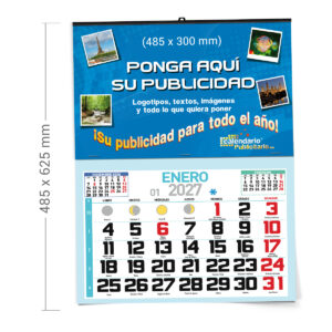 Calendario de pared con faldilla MENSUAL 485 mm
