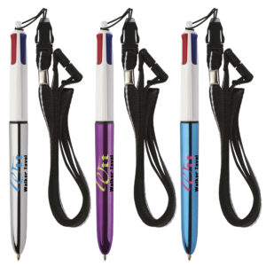 BIC© 4 Colours Shine bol¡grafo + Lanyard