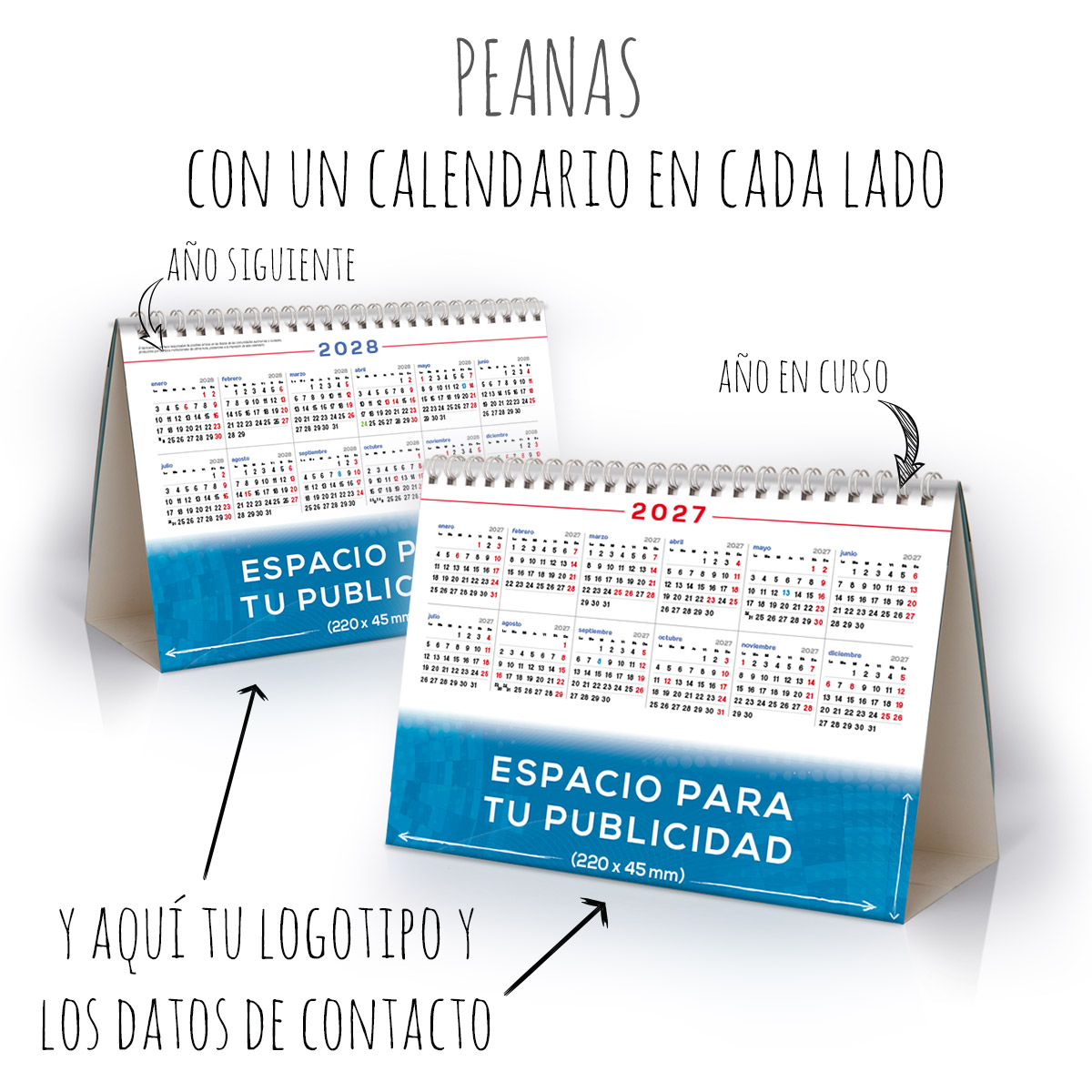 Calendario de mesa con wire-O W-220 FLORES - Imagen 3