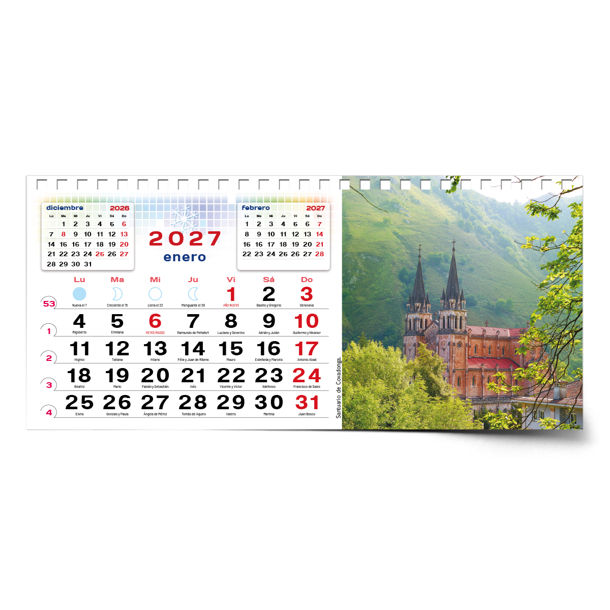 Calendario de mesa con wire-o W-220 ASTURIAS Y SUS RINCONES - Imagen 5