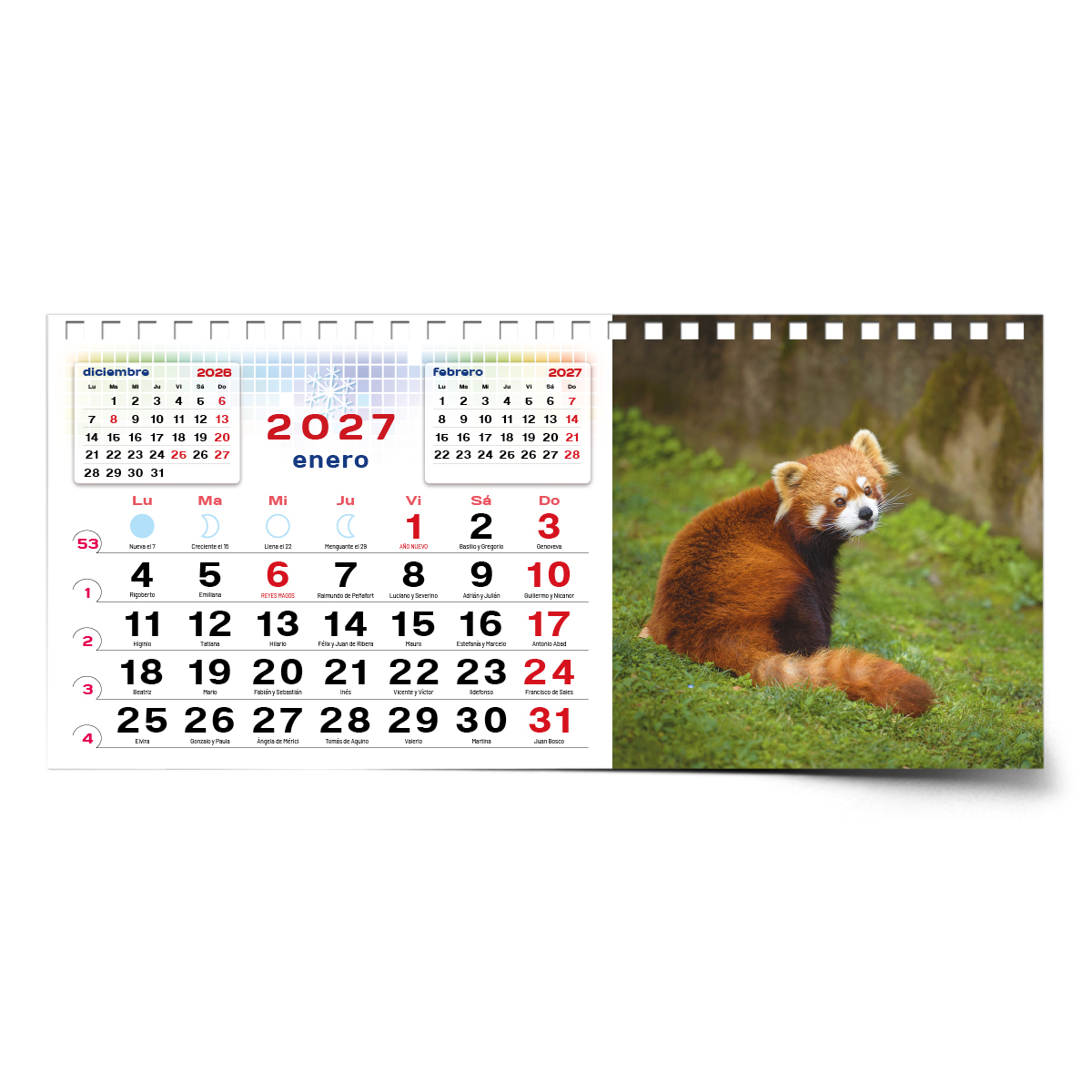 Calendario de mesa con wire-O W-220 ANIMALES - Imagen 5