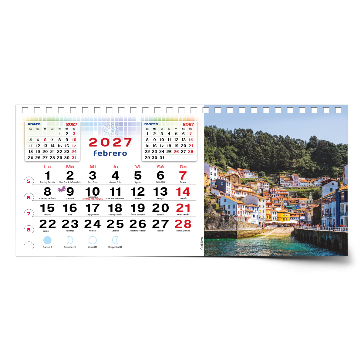 Calendario de mesa con wire-o W-220 ASTURIAS Y SUS RINCONES - Imagen 6