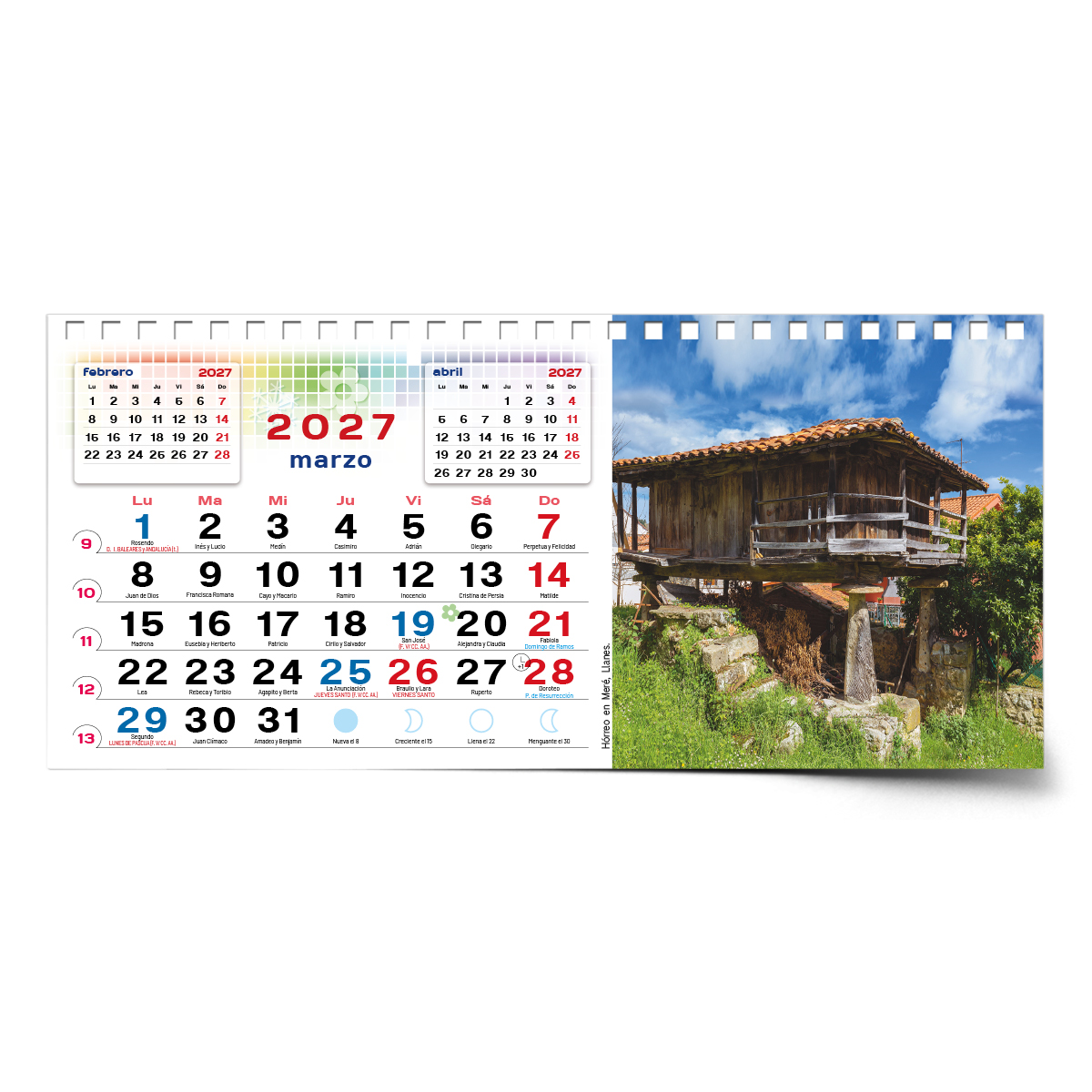 Calendario de mesa con wire-o W-220 ASTURIAS Y SUS RINCONES - Imagen 7