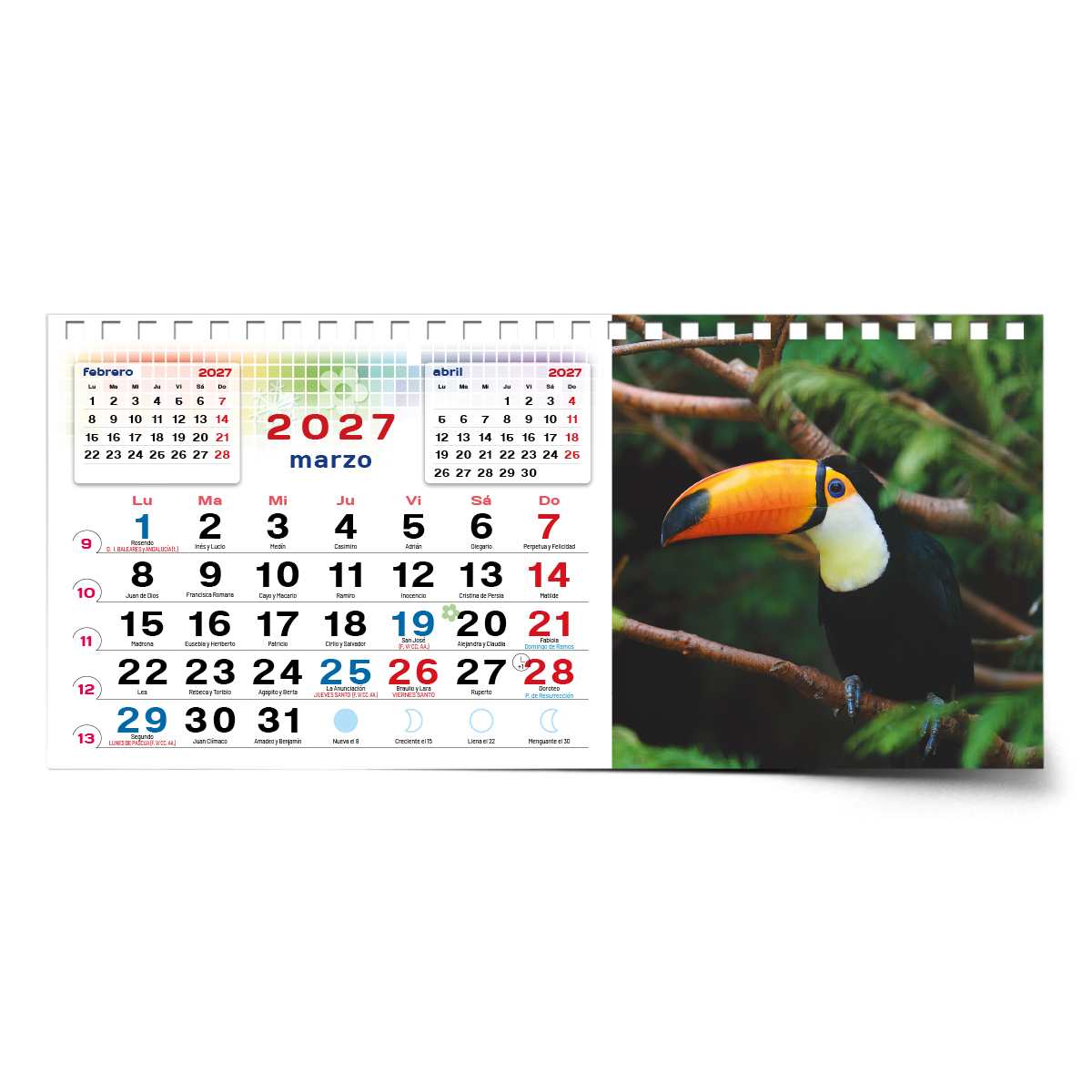 Calendario de mesa con wire-O W-220 ANIMALES - Imagen 7