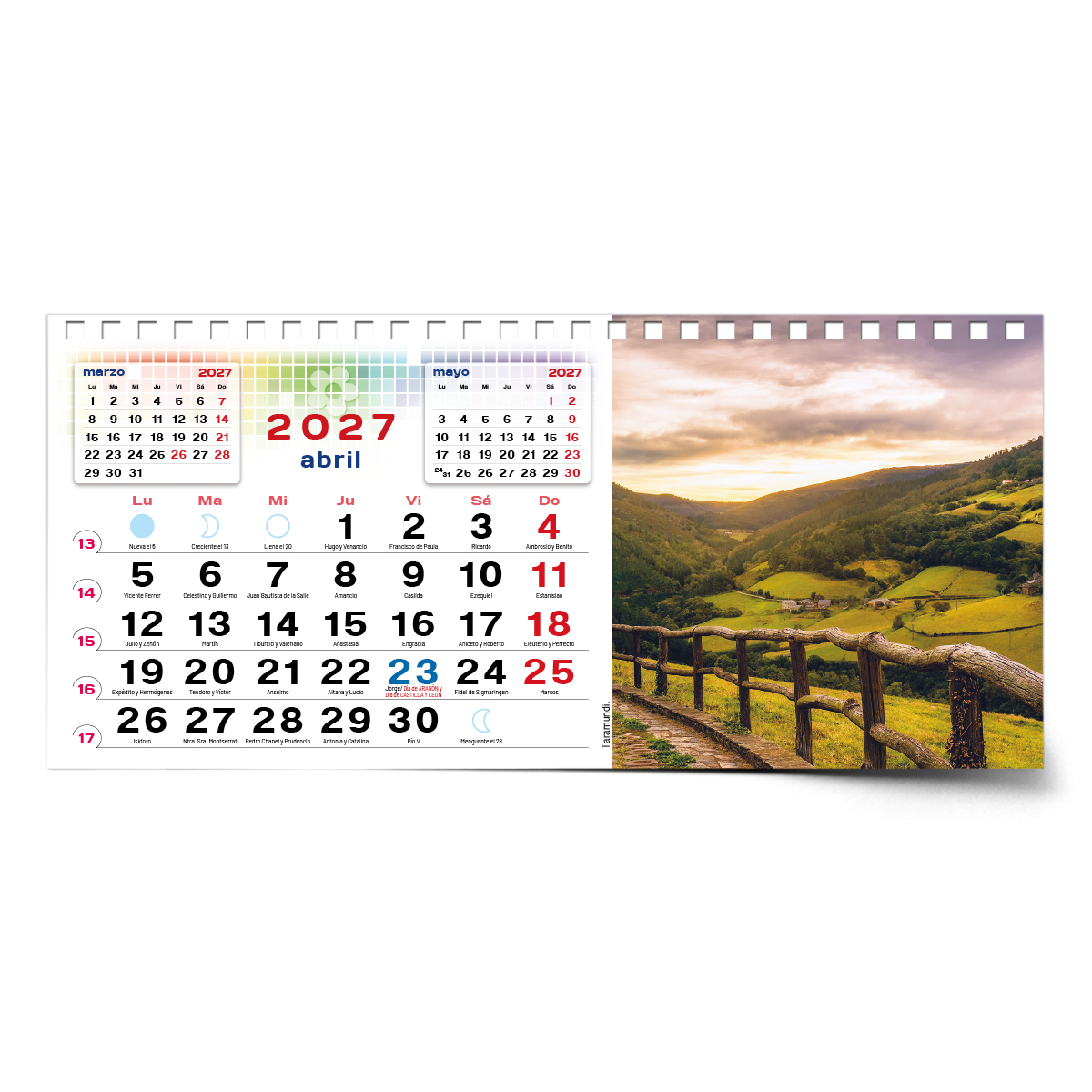 Calendario de mesa con wire-o W-220 ASTURIAS Y SUS RINCONES - Imagen 8