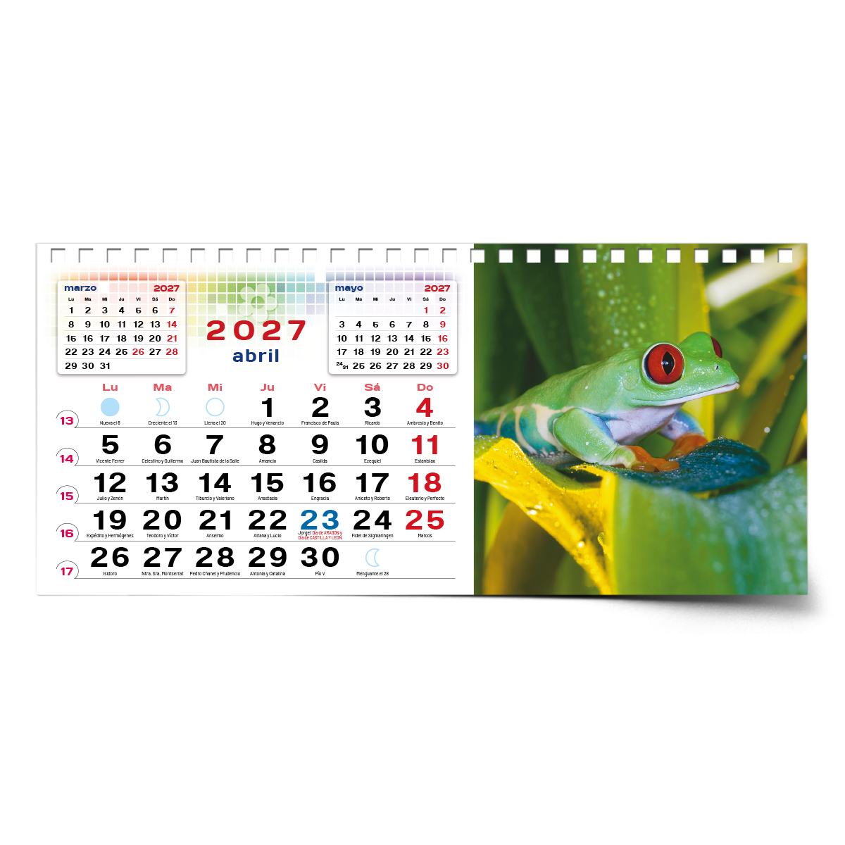Calendario de mesa con wire-O W-220 ANIMALES - Imagen 8