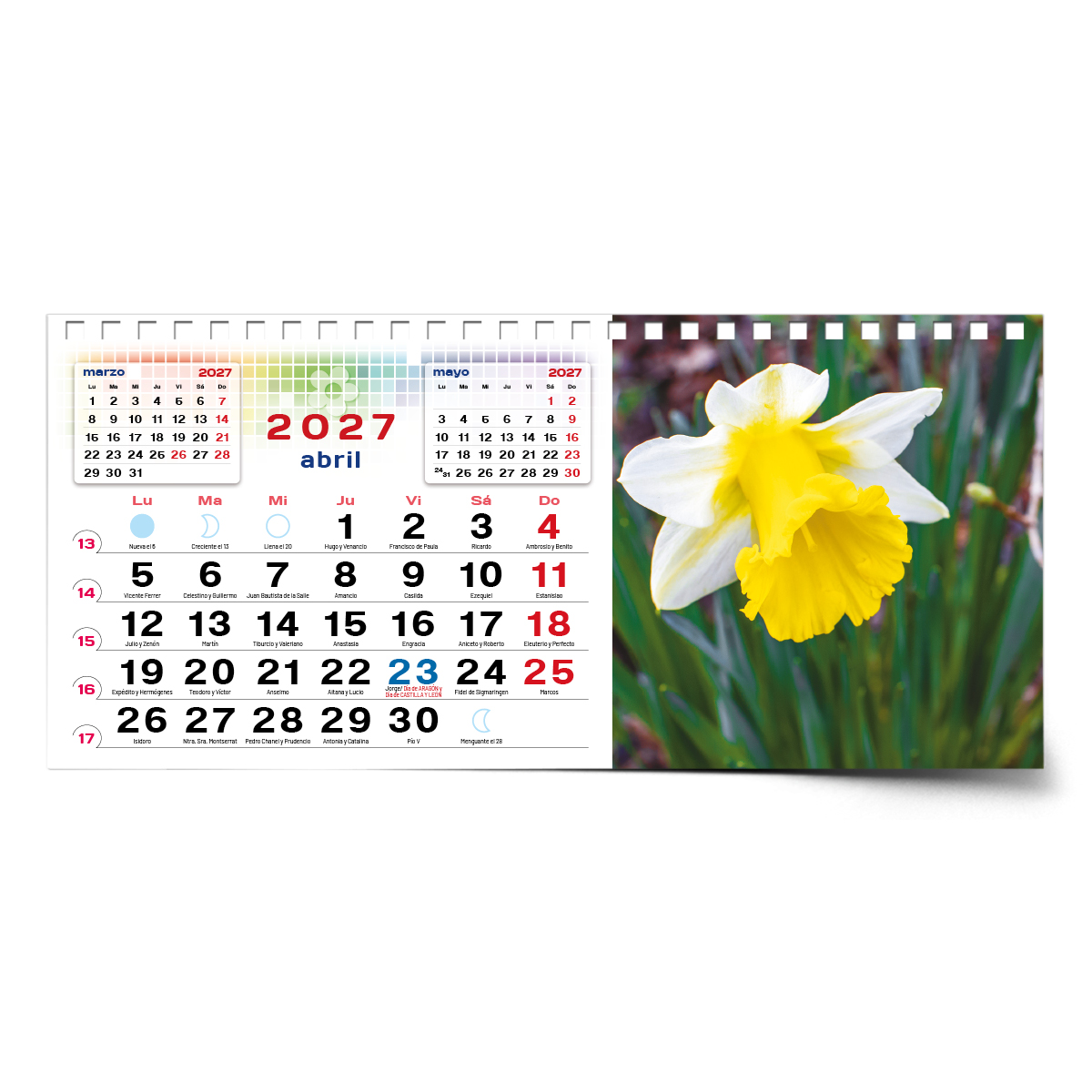Calendario de mesa con wire-O W-220 FLORES - Imagen 8