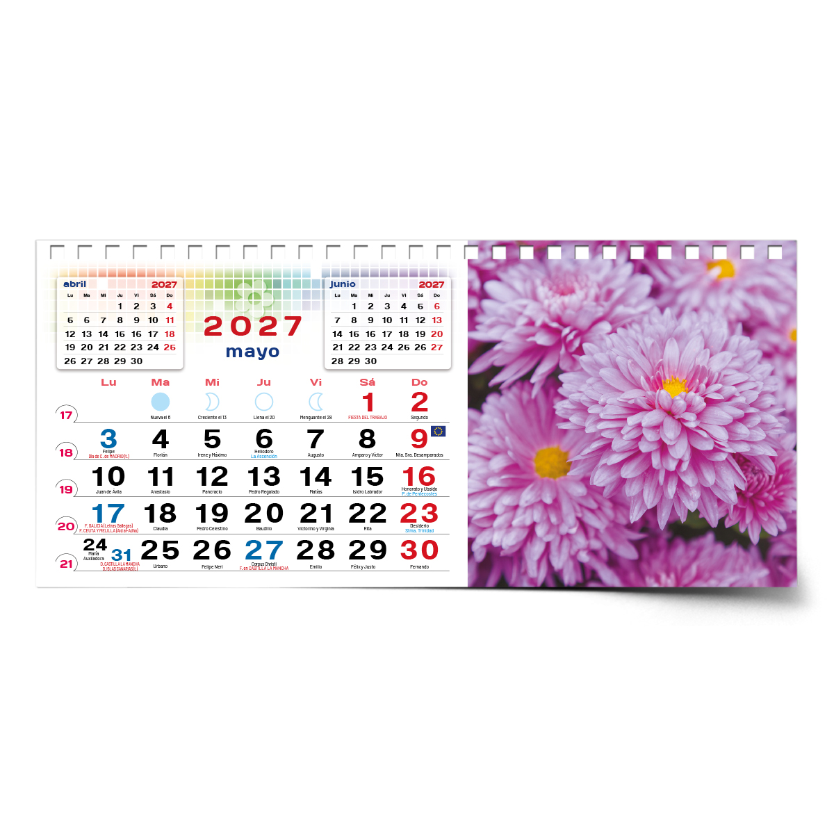 Calendario de mesa con wire-O W-220 FLORES - Imagen 9
