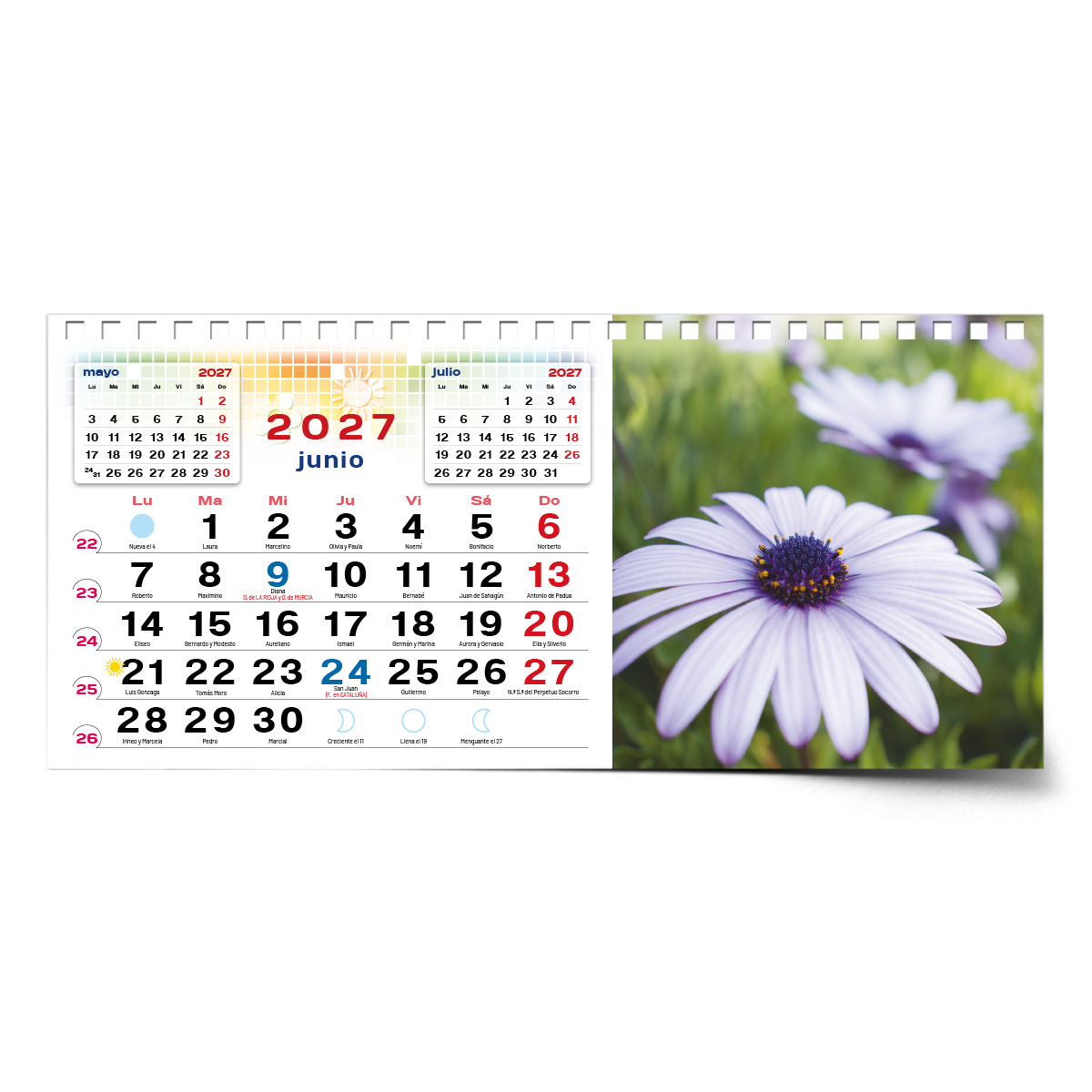 Calendario de mesa con wire-O W-220 FLORES - Imagen 10