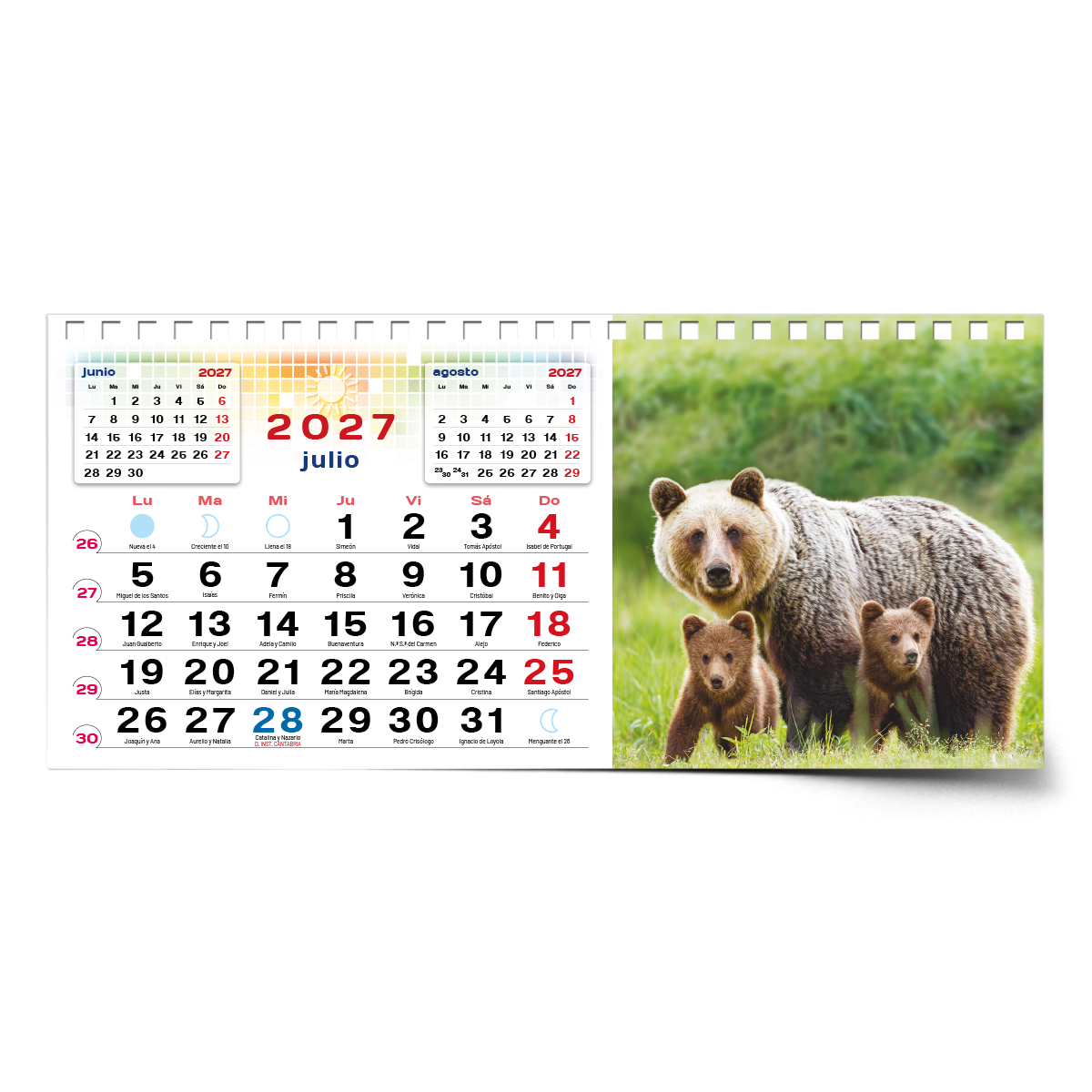 Calendario de mesa con wire-O W-220 ANIMALES - Imagen 11