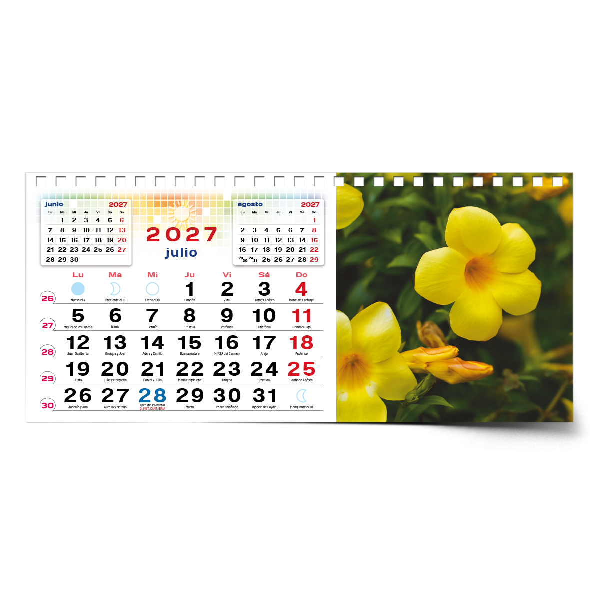 Calendario de mesa con wire-O W-220 FLORES - Imagen 11