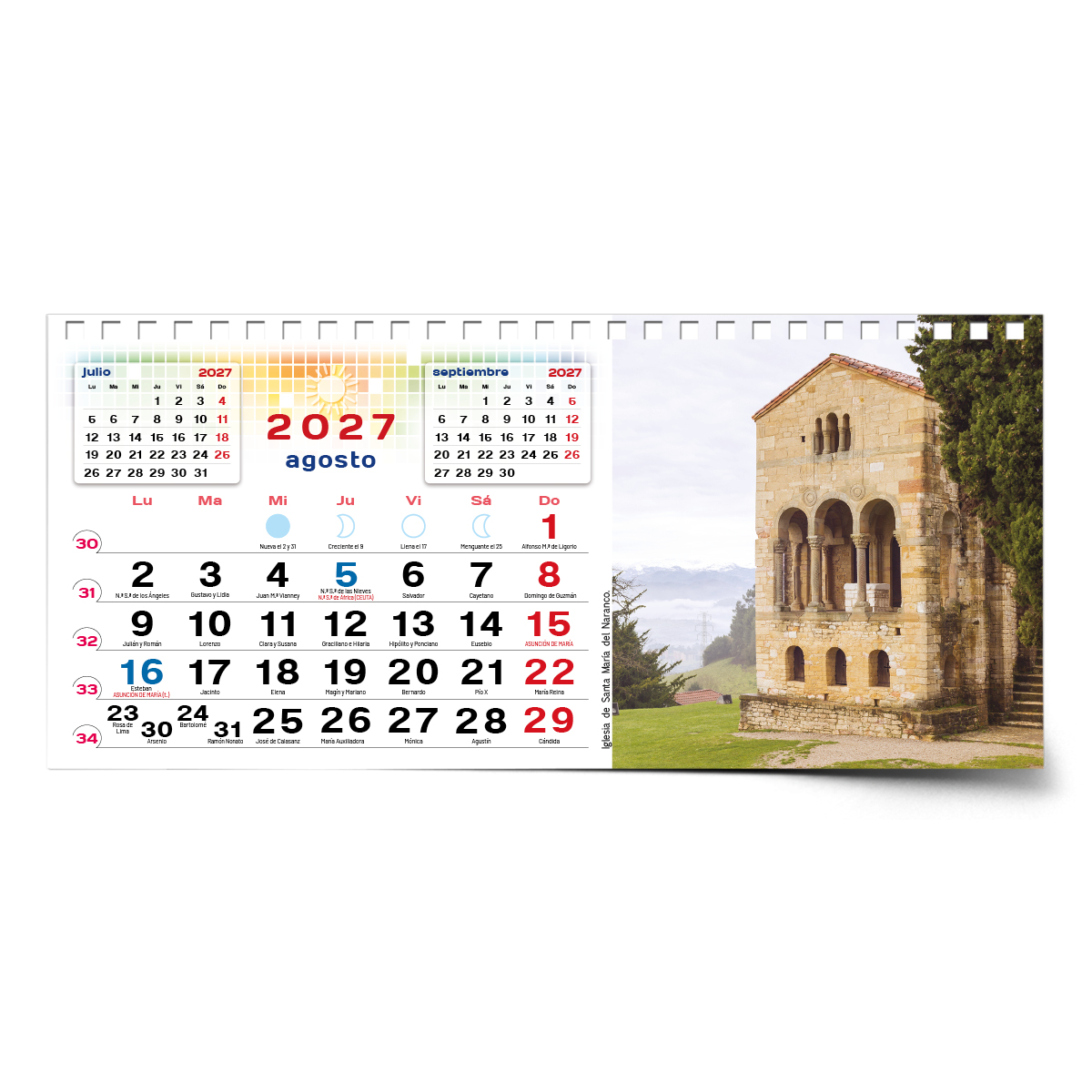 Calendario de mesa con wire-o W-220 ASTURIAS Y SUS RINCONES - Imagen 12
