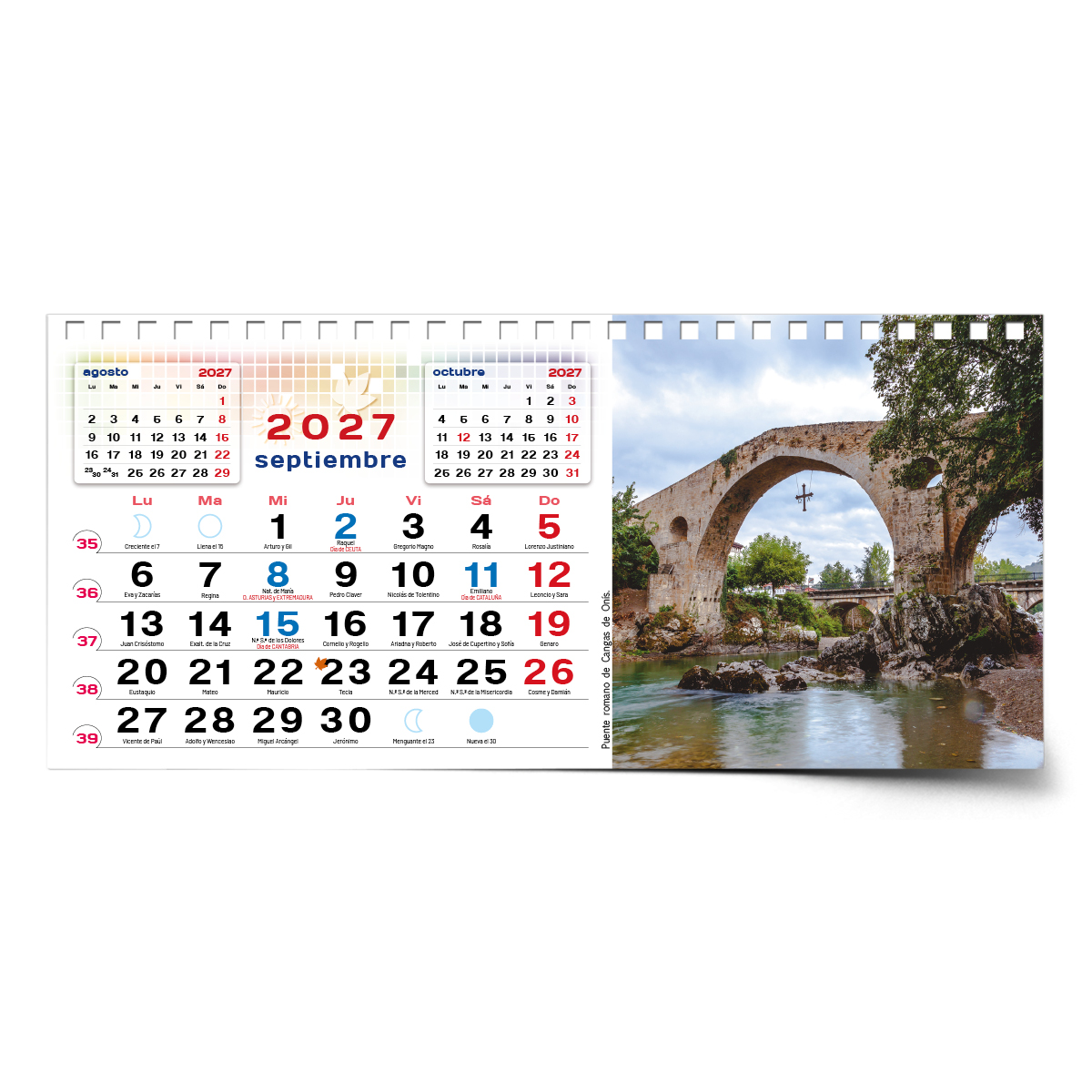 Calendario de mesa con wire-o W-220 ASTURIAS Y SUS RINCONES - Imagen 13