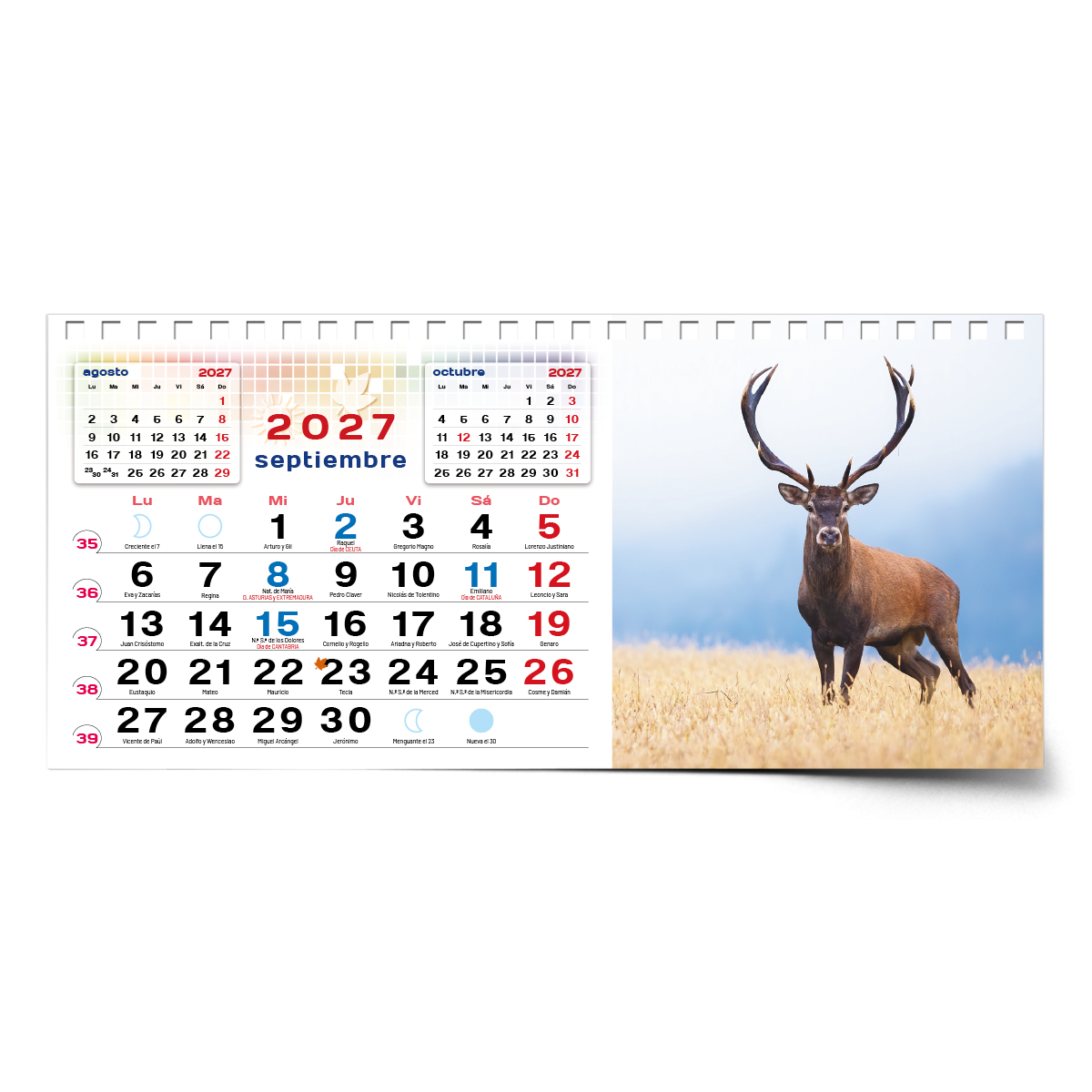 Calendario de mesa con wire-O W-220 ANIMALES - Imagen 13