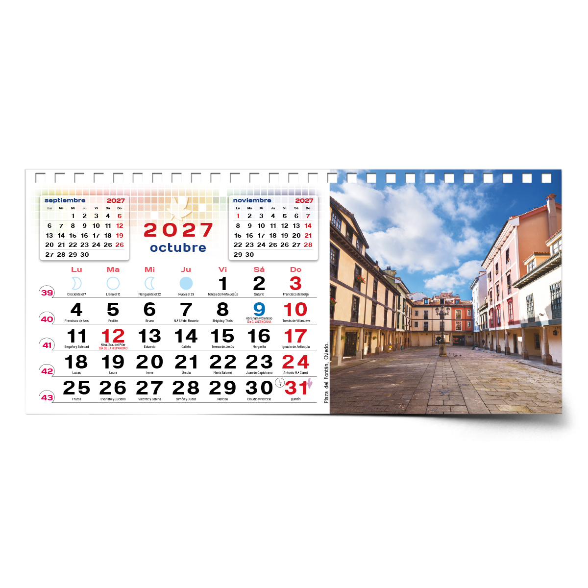 Calendario de mesa con wire-o W-220 ASTURIAS Y SUS RINCONES - Imagen 14