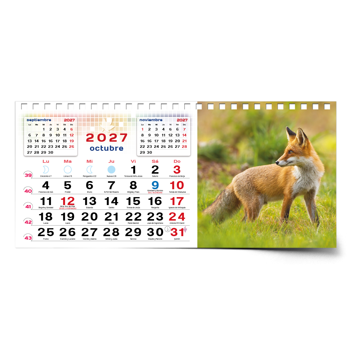 Calendario de mesa con wire-O W-220 ANIMALES - Imagen 14