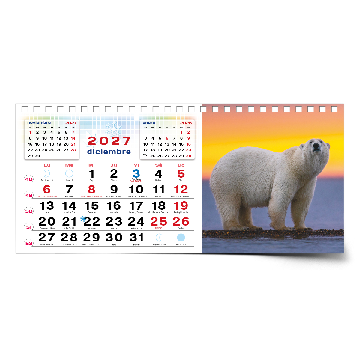 Calendario de mesa con wire-O W-220 ANIMALES - Imagen 16