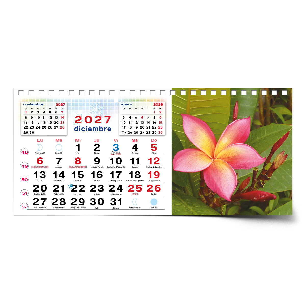 Calendario de mesa con wire-O W-220 FLORES - Imagen 16