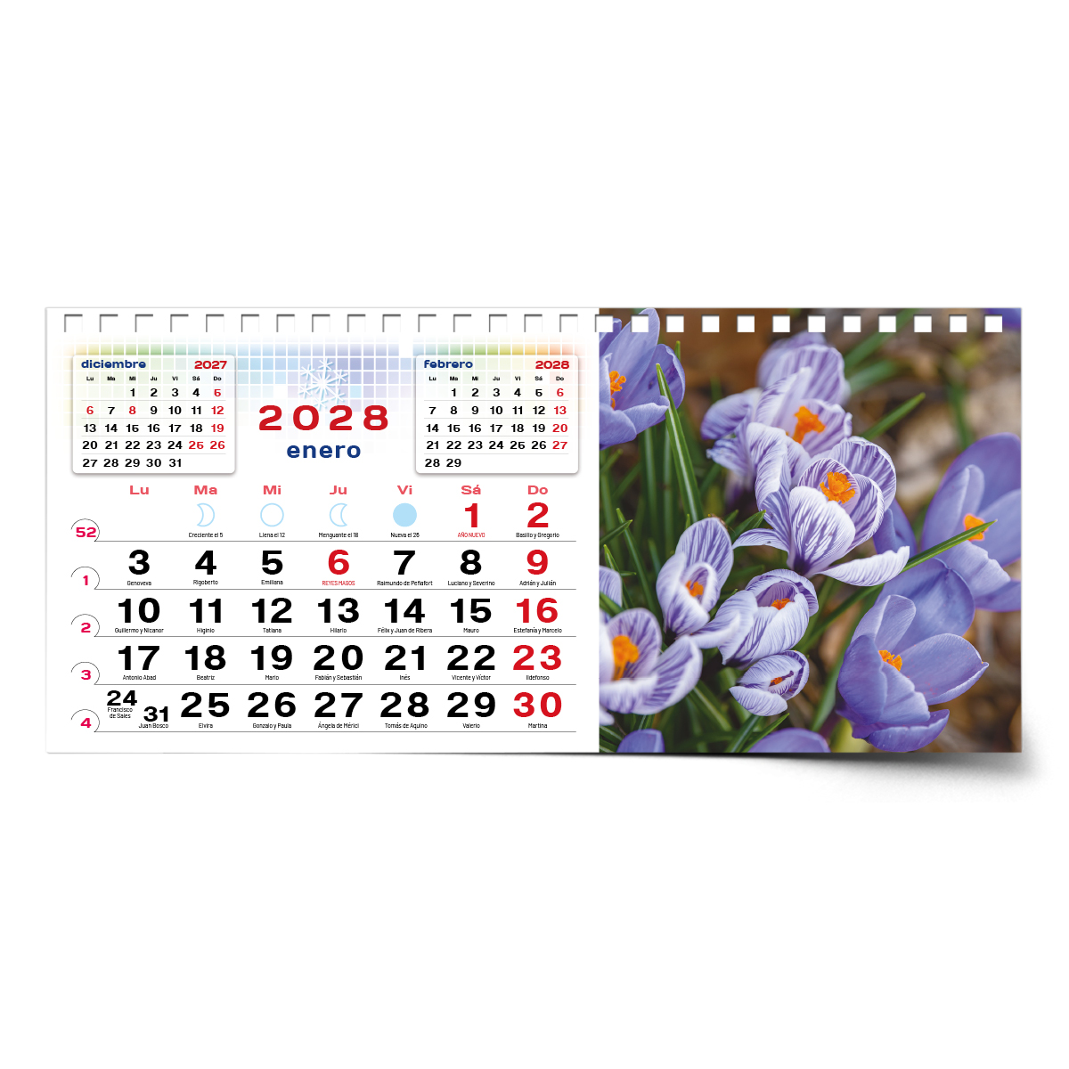 Calendario de mesa con wire-O W-220 FLORES - Imagen 17
