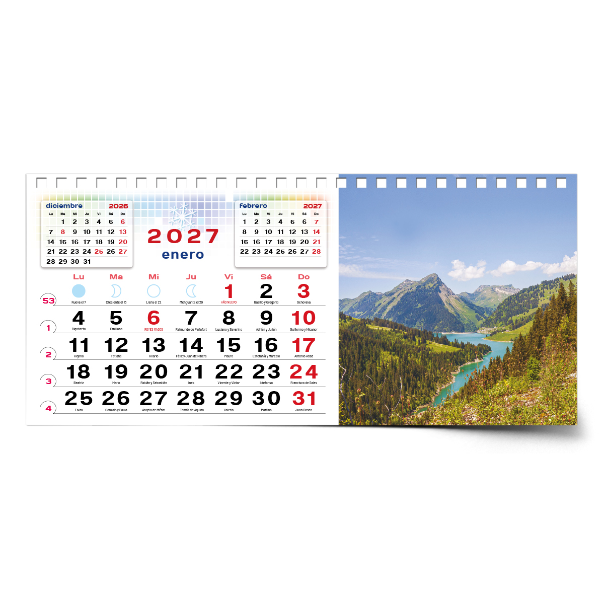Calendario de mesa con wire-O W-220 PAISAJES - Imagen 5