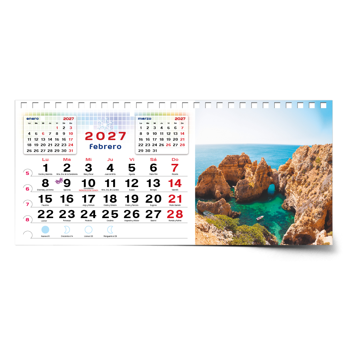 Calendario de mesa con wire-O W-220 PAISAJES - Imagen 6
