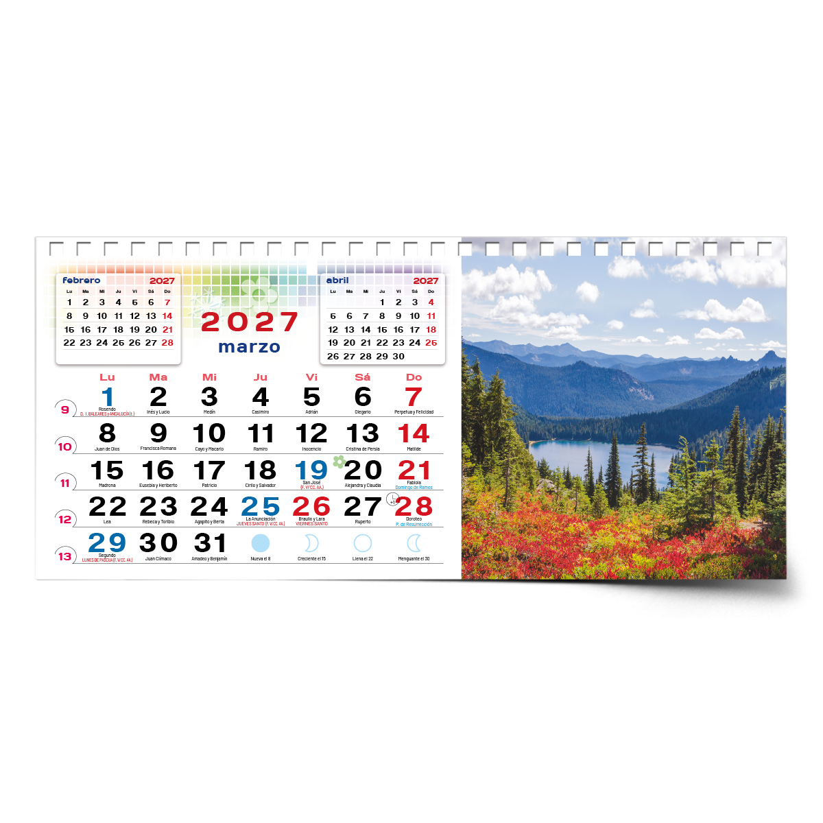 Calendario de mesa con wire-O W-220 PAISAJES - Imagen 7