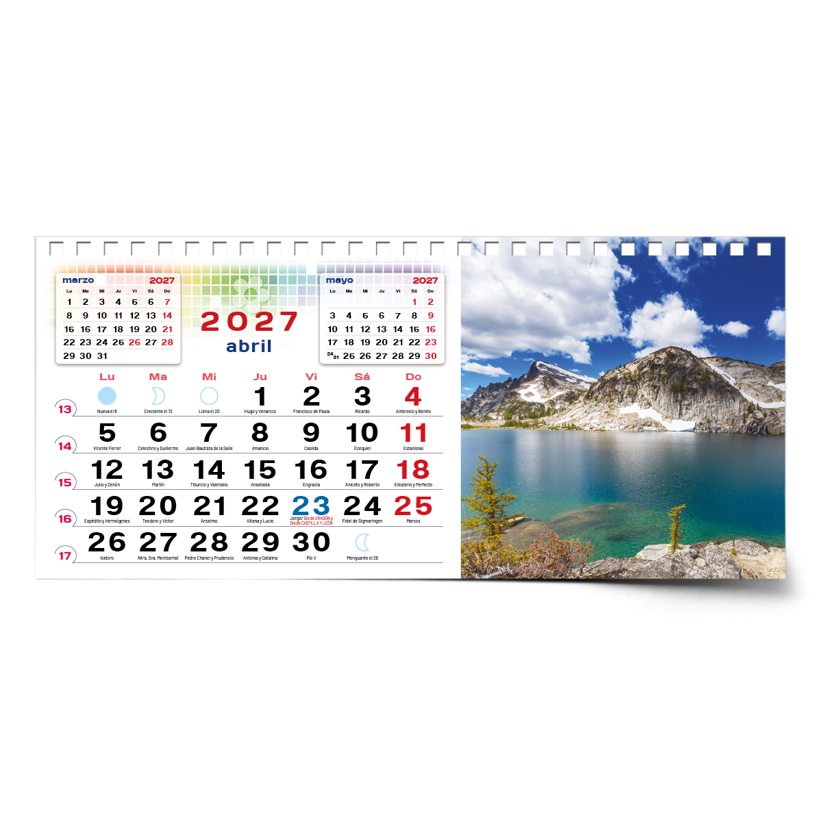 Calendario de mesa con wire-O W-220 PAISAJES - Imagen 8