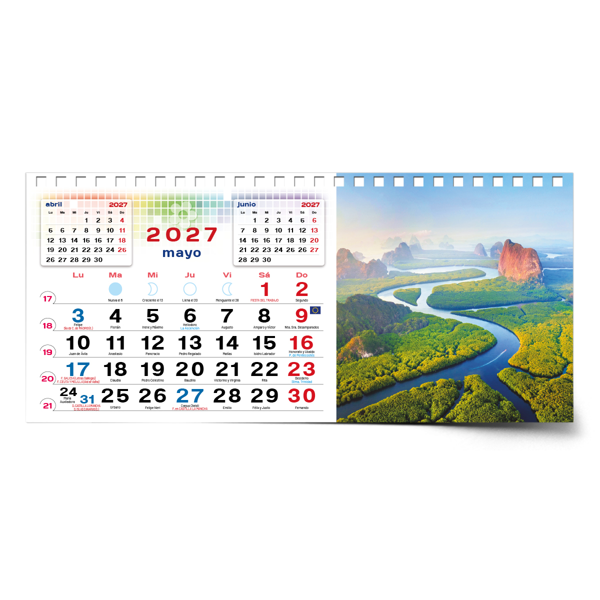 Calendario de mesa con wire-O W-220 PAISAJES - Imagen 9