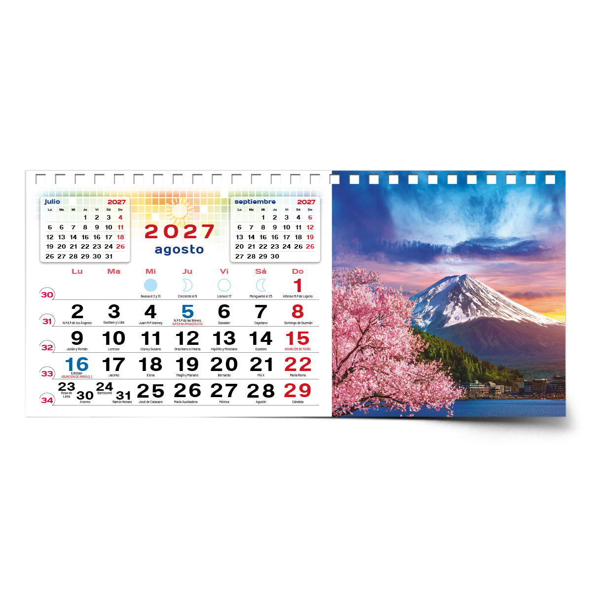 Calendario de mesa con wire-O W-220 PAISAJES - Imagen 12