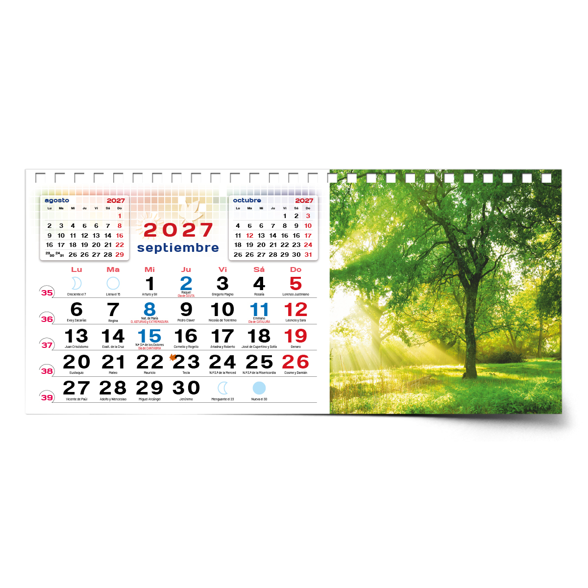 Calendario de mesa con wire-O W-220 PAISAJES - Imagen 13